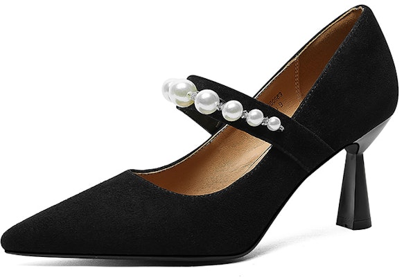 (Women) Luiza Barcelos Pointed-Toe Pearl Fashion Stiletto Heels 'Black Velvet' X900989 Lookbook (Women) Luiza Barcelos Pointed-Toe Pearl Fashion Stiletto Heels 'Black Velvet' X900989