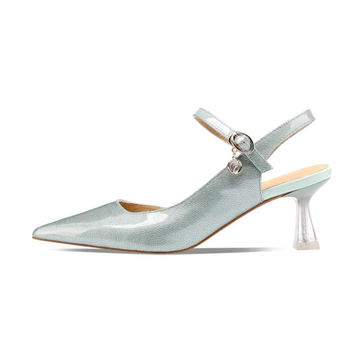 (W) Luiza Barcelos Pointed-Toe Pump 'Mint Green Crystal Heel'
