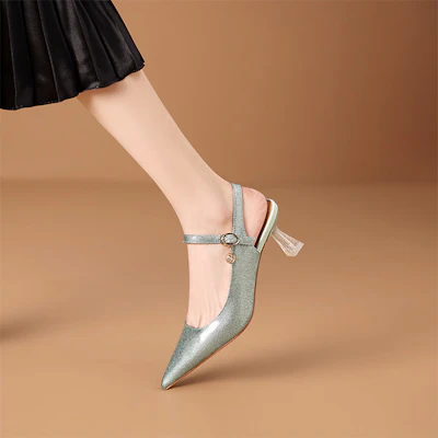(Women) Luiza Barcelos Pointed-Toe Pump 'Mint Green Crystal Heel' XWP1SK0610 Order (Women) Luiza Barcelos Pointed-Toe Pump 'Mint Green Crystal Heel' XWP1SK0610