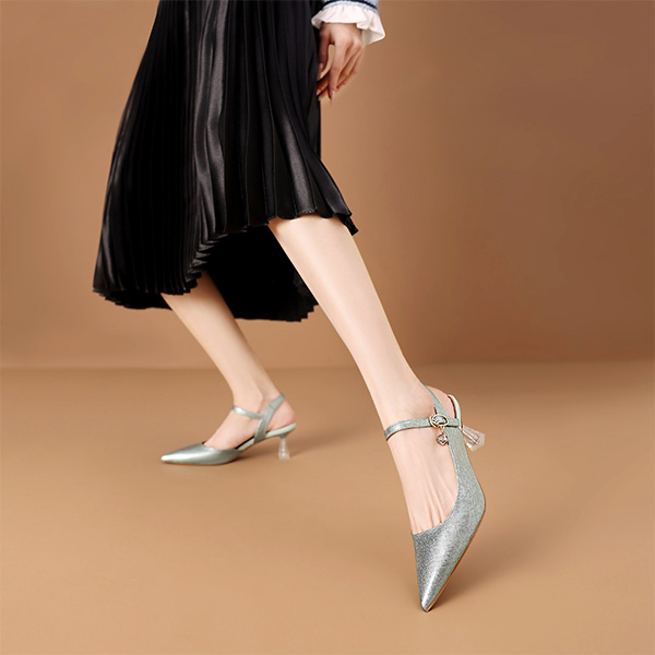 Shop (Women) Luiza Barcelos Pointed-Toe Pump 'Mint Green Crystal Heel' XWP1SK0610