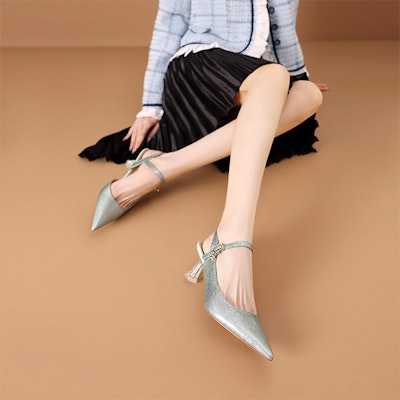 (W) 루이자 바르셀로스 민트 그린 크리스탈 힐 펌프스 XWP1SK0610 Purchase (W) 루이자 바르셀로스 민트 그린 크리스탈 힐 펌프스 XWP1SK0610
