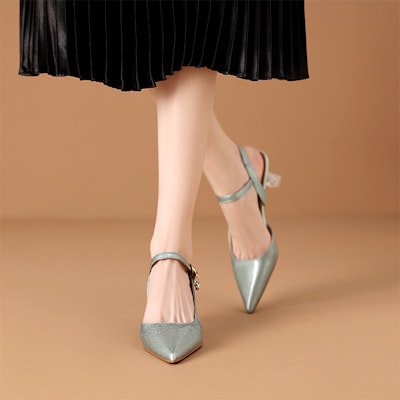 (Women) Luiza Barcelos Pointed-Toe Pump 'Mint Green Crystal Heel' XWP1SK0610 Details for (Women) Luiza Barcelos Pointed-Toe Pump 'Mint Green Crystal Heel' XWP1SK0610