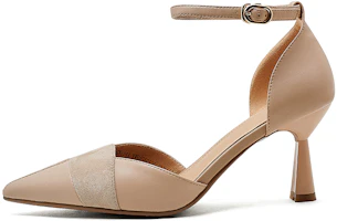 (Women) Luiza Barcelos Pointed-Toe Stiletto with Ankle Strap 'Apricot' XWP1SK0536 (Women) Luiza Barcelos Pointed-Toe Stiletto with Ankle Strap 'Apricot' XWP1SK0536