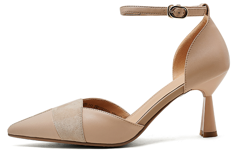 (Women) Luiza Barcelos Pointed-Toe Stiletto with Ankle Strap 'Apricot' XWP1SK0536
