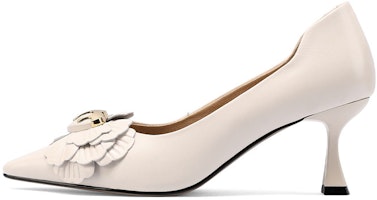 (Women) Luiza Barcelos Pointed High Heels 'Beige Bow' X900972 (Women) Luiza Barcelos Pointed High Heels 'Beige Bow' X900972