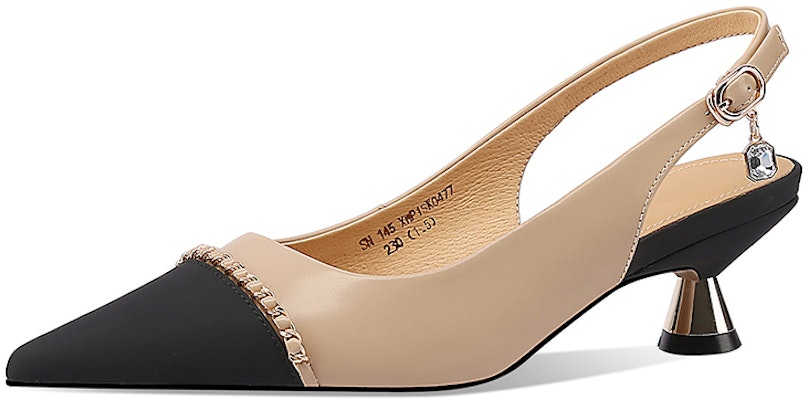 (Women) Luiza Barcelos Pointed Toe Ankle Strap Heels 'Apricot Black' XWP1SK0477 Buy (Women) Luiza Barcelos Pointed Toe Ankle Strap Heels 'Apricot Black' XWP1SK0477