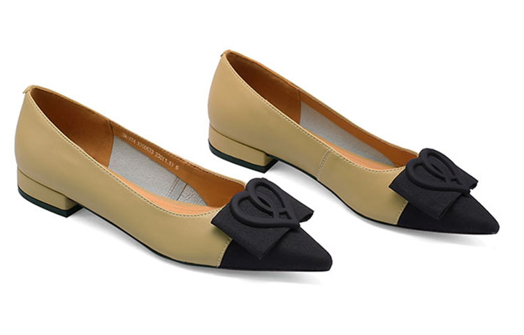 (W) Luiza Barcelos Pointed Toe Buckle Flat 'Apricot Black' 圖 5