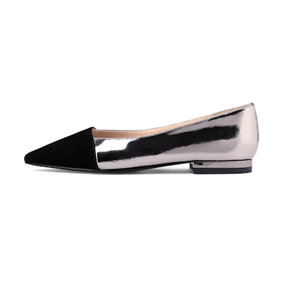 (W) Luiza Barcelos Pointed Toe Colorblock 'Gunmetal'