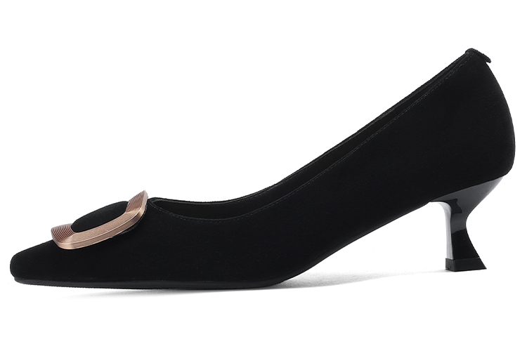 (Women) Luiza Barcelos Pointed Toe High Heels with Metal Buckle 4.7cm 'Black Elegance' X901882