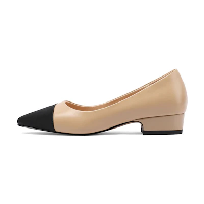 (W) Luiza Barcelos Pointed Toe Leather Sneakers 'Apricot Black'