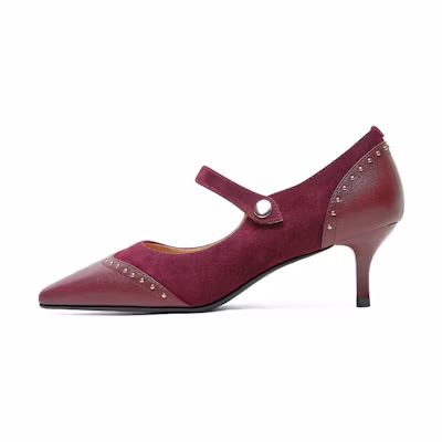 (W) Luiza Barcelos Pointed Toe Slingback Pumps 'Burgundy Suede'