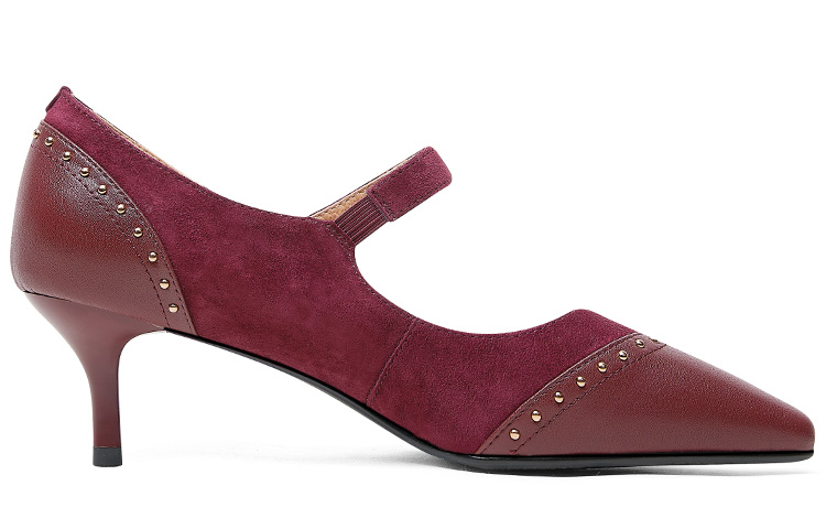 (W) Luiza Barcelos Pointed Toe Slingback Pumps 'Burgundy Suede' 圖 2