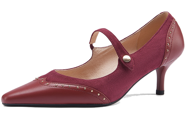 (W) Luiza Barcelos Pointed Toe Slingback Pumps 'Burgundy Suede' 圖 3