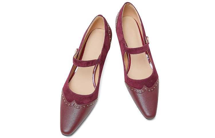 (W) Luiza Barcelos Pointed Toe Slingback Pumps 'Burgundy Suede' 圖 4
