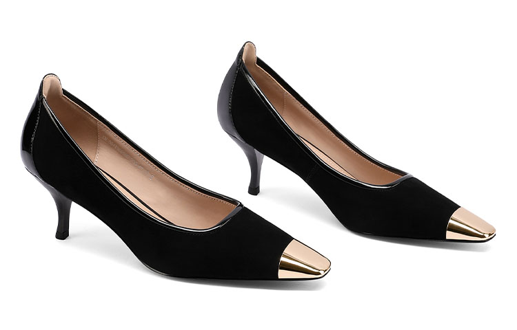 Shop 路易莎·芭爾瑟羅斯 女士黑色羊反絨尖頭淺口4cm細跟高跟鞋