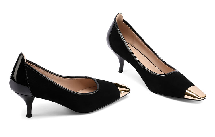 Purchase 路易莎·芭爾瑟羅斯 女士黑色羊反絨尖頭淺口4cm細跟高跟鞋