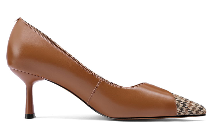 (W) Luiza Barcelos Pointed Toe Stiletto 6.5cm 'Houndstooth Brown Leather' 圖 2