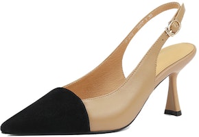 (Women) Luiza Barcelos Pointed Toe Stiletto 'Apricot Black' X901102 (Women) Luiza Barcelos Pointed Toe Stiletto 'Apricot Black' X901102