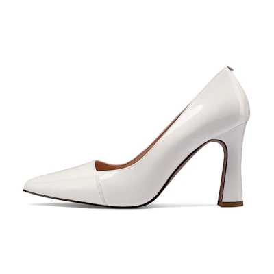 (W) Luiza Barcelos Pointed Toe Stiletto 'Cream Patent'