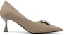 (W) Luiza Barcelos Stiletto Hujung Runcing 'Khaki Bow' X900973