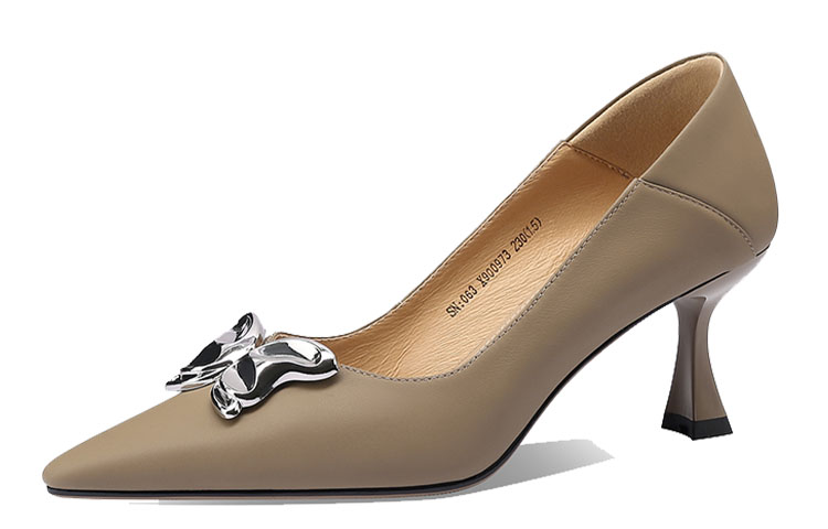 Lookbook (W) Luiza Barcelos Stiletto Hujung Runcing 'Khaki Bow' X900973