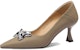 (W) Luiza Barcelos Stiletto Hujung Runcing 'Khaki Bow' X900973