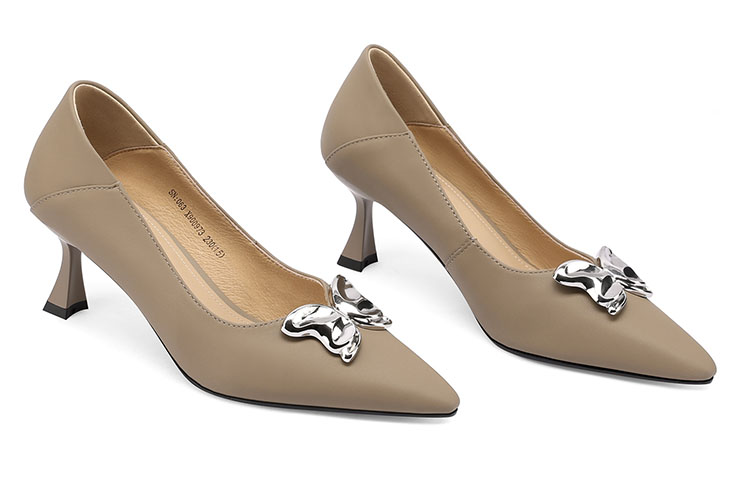 Shop (W) Luiza Barcelos Stiletto Hujung Runcing 'Khaki Bow' X900973