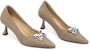 (W) Luiza Barcelos Stiletto Hujung Runcing 'Khaki Bow' X900973