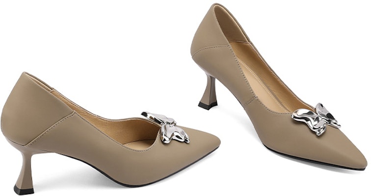 (W) Luiza Barcelos Stiletto Hujung Runcing 'Khaki Bow' X900973 Purchase (W) Luiza Barcelos Stiletto Hujung Runcing 'Khaki Bow' X900973