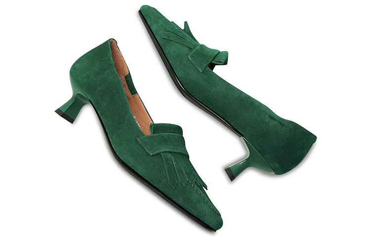 (W) Luiza Barcelos Pointed Toe Stiletto with Sheepskin Buckle 4cm 'Black' 圖 11