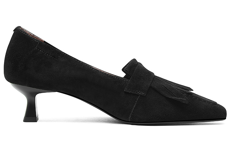 (W) Luiza Barcelos Pointed Toe Stiletto with Sheepskin Buckle 4cm 'Black' 圖 2