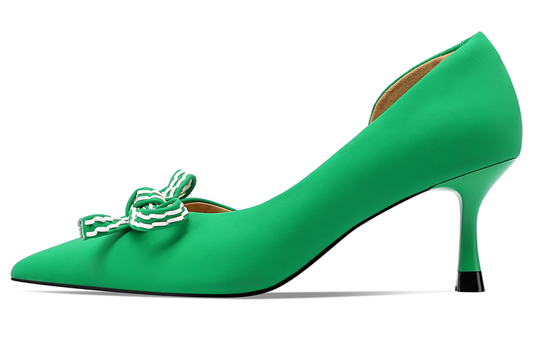 Buy (W) ルイザ・バルセロス ポインテッドトゥ スエードパンプス 「ダークグリーンボウ」 XWP1SK0608