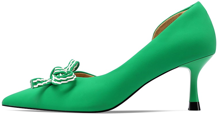 (Women) Luiza Barcelos Pointed Toe Suede Pump 'Dark Green Bow' XWP1SK0608 Buy (Women) Luiza Barcelos Pointed Toe Suede Pump 'Dark Green Bow' XWP1SK0608