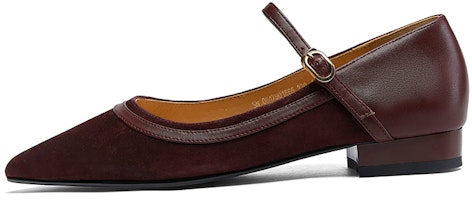 (Women) Luiza Barcelos PU 'Burgundy Casual Flats' X901865 (Women) Luiza Barcelos PU 'Burgundy Casual Flats' X901865