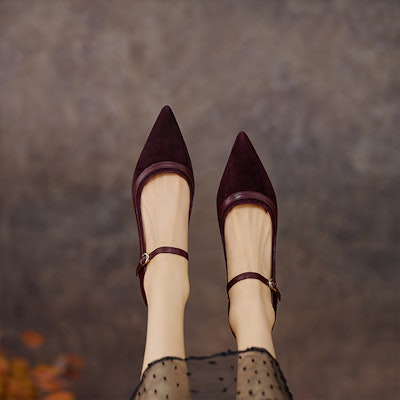 (Women) Luiza Barcelos PU 'Burgundy Casual Flats' X901865 Order (Women) Luiza Barcelos PU 'Burgundy Casual Flats' X901865