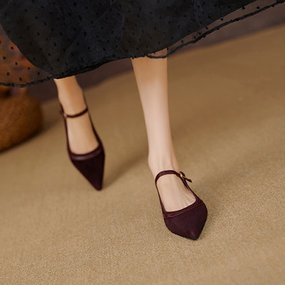 (W) Luiza Barcelos PU 'Flat Kasual Burgundy' X901865 Shop (W) Luiza Barcelos PU 'Flat Kasual Burgundy' X901865