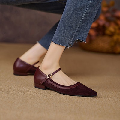 (W) Luiza Barcelos PU 'Flat Kasual Burgundy' X901865 Purchase (W) Luiza Barcelos PU 'Flat Kasual Burgundy' X901865