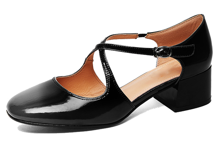 Buy Luiza Barcelos 復古潮流輕便透氣 粗跟 高跟鞋 女款 黑色