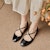 (W) Luiza Barcelos Retro 'Tumit Chunky Hitam' X901152