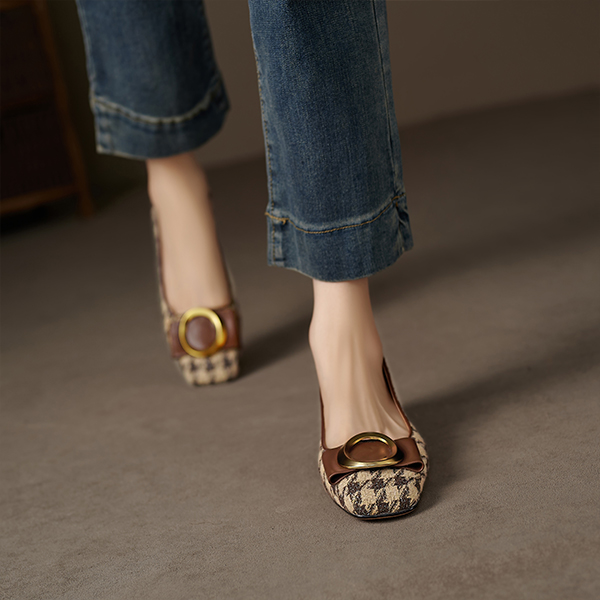 (W) Luiza Barcelos Retro 'Houndstooth Buckle Brown' 圖 3