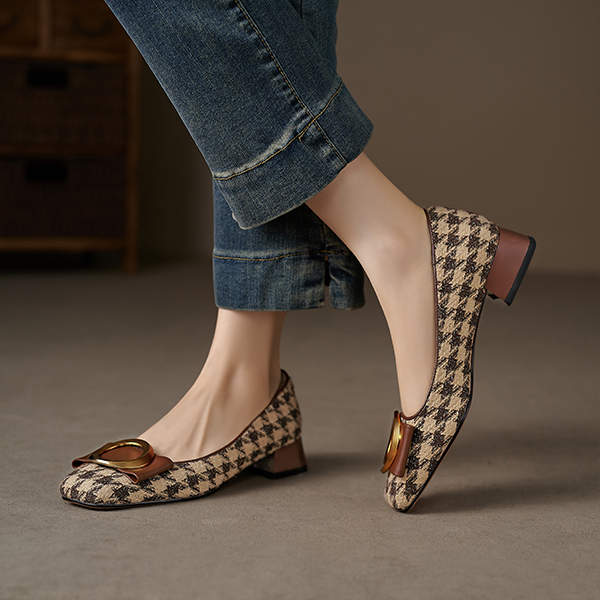 (W) Luiza Barcelos Retro 'Houndstooth Buckle Brown' 圖 6