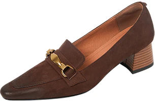 (Women) Luiza Barcelos Retro 'Metal Horsebit Chunky Heel Brown' X900882 (Women) Luiza Barcelos Retro 'Metal Horsebit Chunky Heel Brown' X900882