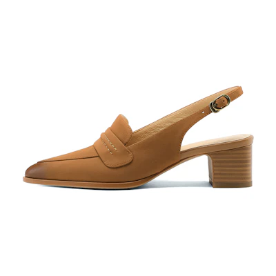(W) Luiza Barcelos Retro Block Heel 'Caramel'