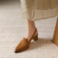 Shop (W) Luiza Barcelos Retro Block Heel 'Caramel' Hak Blok Retro Coklat Susu XWP1SK0818