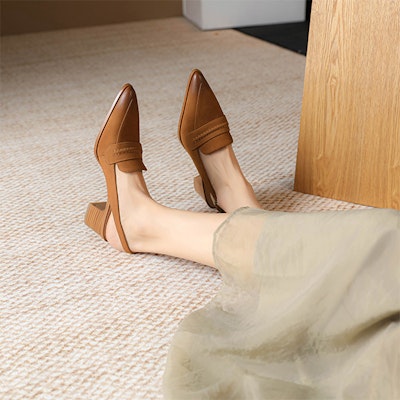 (Women) Luiza Barcelos Retro Block Heel 'Caramel' XWP1SK0818 Cheap (Women) Luiza Barcelos Retro Block Heel 'Caramel' XWP1SK0818