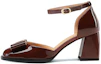 Buy (Women) Luiza Barcelos Retro Bow Block Heel 'Burgundy' XWP1SK0819