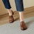(W) Luiza Barcelos Retro British 'Tumit Besar Coklat' X901049