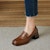 (W) Luiza Barcelos Retro British 'Tumit Besar Coklat' X901049