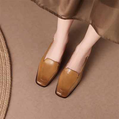 (W) Luiza Barcelos Retro Buckle Sepatu Hak Tebal Cokelat Fashion X901779 Details for (W) Luiza Barcelos Retro Buckle Sepatu Hak Tebal Cokelat Fashion X901779