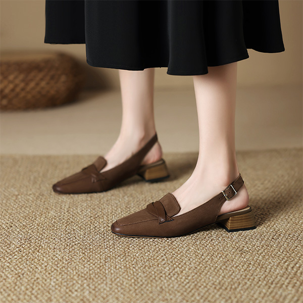 Lookbook (W) Luiza Barcelos Retro Buckle Loafers 'Coklat Sheepskin' XWP1SK0459